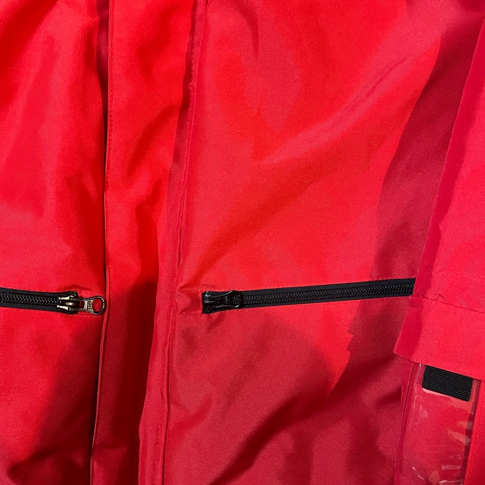 Men Ponant 88 Antarctica Polar Expedition Hooded Hoodie Red Zip Up Jacket - Picture 2 of 6